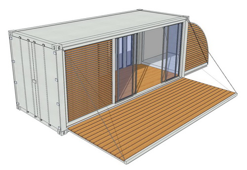 Containerhaus mit Schiebetr